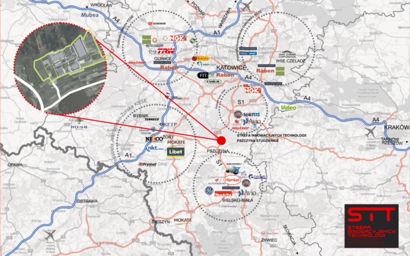 Mapa Strefa Innowacyjnych Technologii Położenie Terenu Inwestycyjnego w Strefie Innowacyjnych Technologii